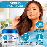 Masque capillaire naturel à la biotine OEM ODM, traitement capillaire à la kératine, soin profond pour cheveux faibles et abîmés, masque capillaire à l'huile d'argan en pot