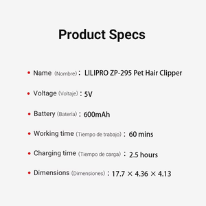 LILIPRO-Cortadora de pelo de <span class=keywords><strong>perro</strong></span> silenciosa, recargable, profesional, eléctrica, potente, para mascotas, inalámbrica, conjunto de productos de aseo para gatos - Product Image 5