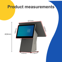Caja Registradora Personalizada con Pantalla Táctil Dual de 15.6 Pulgadas, Sistema POS Android, Hardware Todo en Uno, Carcasa Metálica, para Restaurantes y Negocios Minoristas