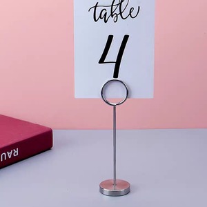 Support de signalisation de table en acier inoxydable, clip rond de 40x100mm, pour restaurants, magasins, utilisation en intérieur, support métallique durable - Product Image 2