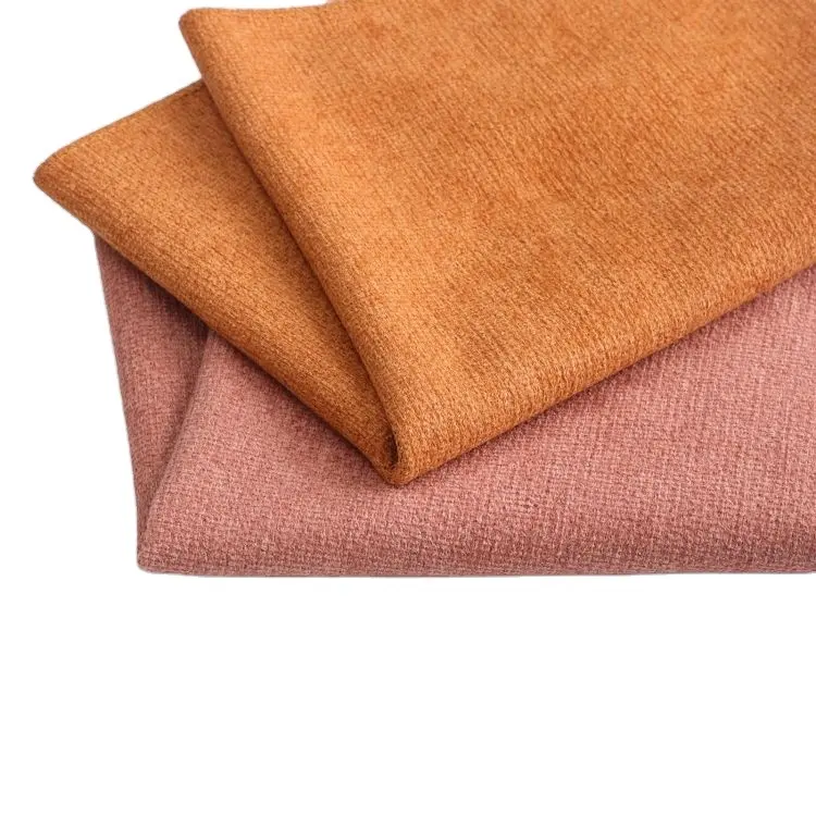 Low Moq 100% Polyester Linen Fabric Wholesale Melange Cashmere Plain Weaved Sofa Upholstery Fabric Woven