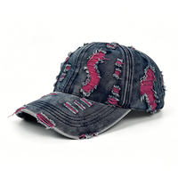 Casquette de baseball en jean déchiré et vieilli, style vintage, avec trous, personnalisable, vente en gros d'usine, casquette de camionneur, casquette de sport pour papa, avec logo personnalisé