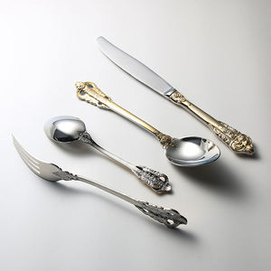 Ensemble de couverts en acier inoxydable pour cuisine occidentale rétro de style impérial transfrontalier - Ensemble couteau, fourchette et cuillère - Product Image 1