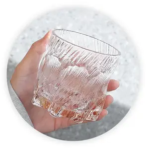 Creativo glaciar esmerilado patrón hogar vidrio taza de agua bebida taza de café