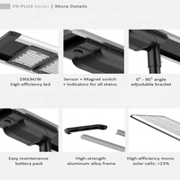 Lampe solaire LED monocristalline 150W pour autoroute/rue, allumage/extinction automatique, contrôleur MPPT, angle de faisceau 140°, DC 12.8V, IP66, aluminium