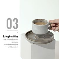 Tasse à café et à thé en céramique unique de petite taille, de couleur gris mat réactif, écologique, de style nordique, pour hôtel, vente en gros par DXC Factory