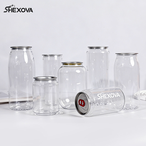 Bottiglia in PET Trasparente di Alta Qualità con Logo Personalizzato, 500ml, per Bevande Fredde, Bottiglia per Torte, Lattina con Coperchio Facile da Aprire per Negozi di Bevande - Product Image 1