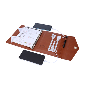 Tout nouveau carnet <span class=keywords><strong>de</strong></span> notes en cuir PU véritable A5 pliable personnalisé et élégant avec banque d'alimentation pour cadeau <span class=keywords><strong>de</strong></span> noël d'affaires - Product Image 5
