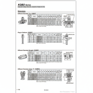 นิวเมติก SMC นิวเมติกฟิตติ้งโลหะแบบสัมผัสเดียว KQB2H04-06ชิ้นส่วนนิวเมติก - Product Image 1