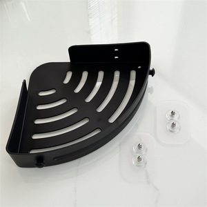 Venta caliente almacenamiento montado en la pared sin perforar estante de esquina de baño - Product Image 4