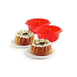 Cetakan Kue Bundt Mini Mewah untuk Makanan, Cetakan Permen Silikon, Cetakan Savarin