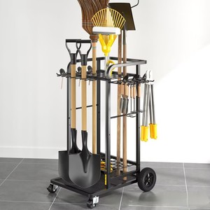 <b>Garden</b> <b>Tool</b> <b>Storage</b> <b>Tool</b> <b>Storage</b> Cart Mobile Yard <b>Tool</b> Organizer Rack <b>Storage</b> Cart for Shovels Rakes - Product Image 2