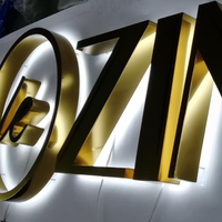 YIJIAO Enseigne en métal lumineuse à dos LED en gros Lettres de canal en métal pour magasin de détail