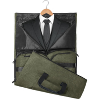 Échantillon gratuit Sac fourre-tout convertible en cuir vintage avec logo personnalisé Housse de vêtement avec fermeture à glissière pour les voyages