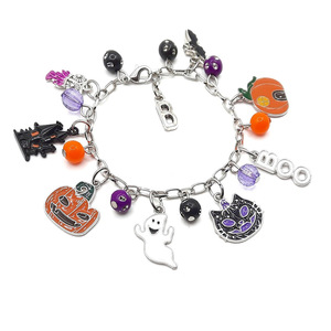 Nueva Pulsera de Dijes de Halloween de Aleación con Diseño de Calabaza Fantasma, a la Moda, Personalizable, para Regalo de Halloween, Envío Inmediato, Venta al por Mayor 2025 - Product Image 4
