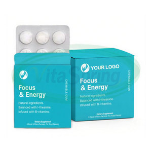 VitaSpring OEM sin azúcar L-Theanine Gum Vitamina B6 Vitamin B12 Mints Suplementos L Theanine Focus and Energy Gum - Product Image 2