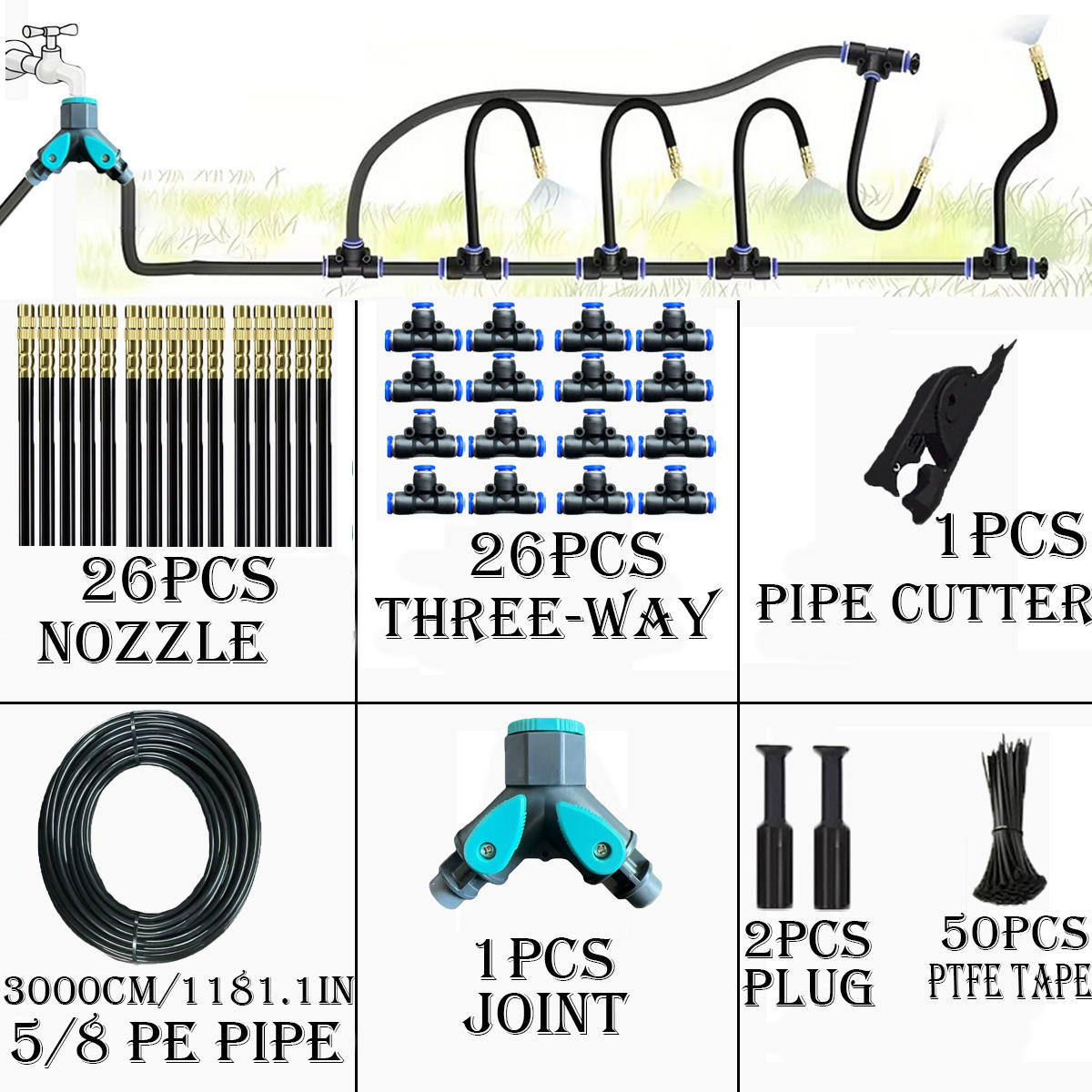 Kit d'atomisation universel 58, 30 m