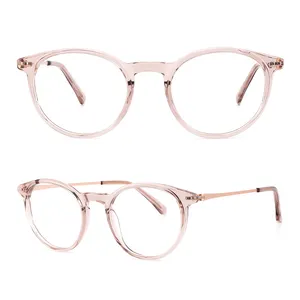 Kacamata optik klasik wanita, kacamata Retro buatan tangan asetat untuk wanita, kacamata miopi untuk grosir