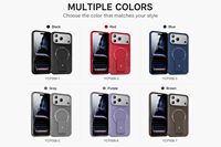 Coque de téléphone magnétique antichoc ATB en fibre de carbone PC+TPU avec support pour iPhone 17 Pro Max – Vente chaude
