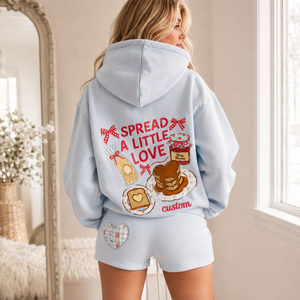 Ensemble sweat à capuche et short surdimensionné pour femme, grande taille, coton de haute qualité avec logo brodé personnalisé, tenue décontractée 2 pièces - Product Image 1