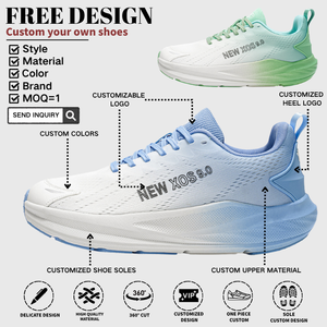 Chaussures de course unisexe à bout large, respirantes, en maille, légères, avec semelle extérieure en caoutchouc antidérapante, adaptées aux pieds à coude, personnalisables OEM - Product Image 2