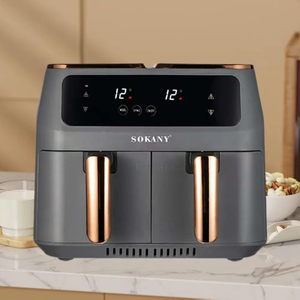 6 Litres Nouveau Type Portable Grande Capacité Cuisine Familiale <span class=keywords><strong>Double</strong></span> Chambre <span class=keywords><strong>Friteuse</strong></span> à Air Accessoires Doublures Papier <span class=keywords><strong>Friteuse</strong></span> à Air Numérique - Product Image 1
