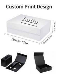 กล่องแม่เหล็กแบบพับได้สีดำหรูหราออกแบบได้เองพร้อมกล่องใส่รองเท้ากระดาษแข็งแข็งสำหรับเป็นของขวัญ - Product Image 6