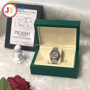 R-logo Groene PU Horloge Verpakkingsdoos Luxe Merk Cadeau Topversie Horlogekoffer Met Accessoires Certificaten en Tassen - Product Image 6