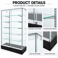 Vitrine de présentation en verre verrouillable à 5 étagères, sur pied, pour magasin de proximité, accessoires téléphoniques