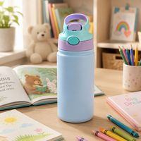 Performa Isolasi Vakum Stabil Botol Air Vakum Stainless Steel Dinding Ganda 12oz Macaron Kids Thermo Sport Flip Lid