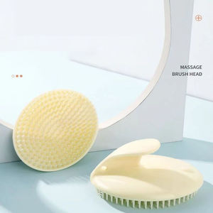 Cepillo de champú de silicona para <span class=keywords><strong>dientes</strong></span> suaves, cepillo de pelo redondo para desenredar el cuero cabelludo, cepillo de champú para limpieza de cabeza - Product Image 2