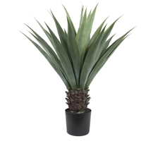Agave artificielle en plastique avec tronc en bois véritable, plante tropicale d'intérieur, résistante aux UV, écologique, pour aménagement paysager, 100 cm, Pâques