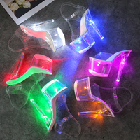 Chaussures pour femmes Nouveautés Design tendance Lumière LED Talons hauts de 17 cm Plateforme transparente Sandales à talons Nouveaux modèles Chaussures pour femmes