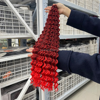 Extensions capillaires synthétiques Kanekalon de qualité supérieure, 24 pouces, ondulées profondes, 100g, pour tressage et crochet, vente en gros