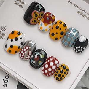 เล็บปลอมลายการ์ตูนหมีน่ารักสไตล์บาโรกแบบฝรั่งเศส  ตกแต่งโบว์สามมิติสีสันสดใส  ขายส่ง - Product Image 3