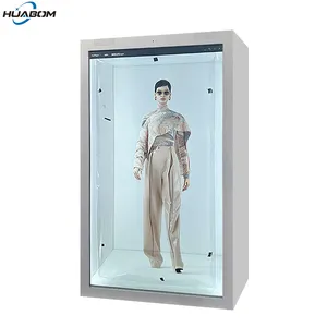 86 pollici indoor 3D ologramma interattivo video olografico touch screen box lcd trasparente holobox vetrina vetrina