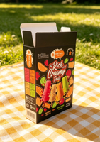 Emballage de bâtonnets glacés imprimé sur mesure, design coloré pour desserts glacés, carton alimentaire recyclable avec logo personnalisé