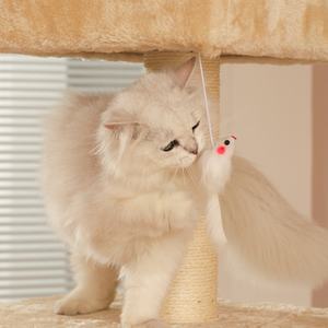 대형 고양이 트리: 숨숨집과 점프대 일체형 스카이 기둥, 가정용 고양이 스크래처 및 캣타워 용품 - Product Image 6