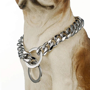 <span class=keywords><strong>Collar</strong></span> de acero inoxidable para mascotas, correa para perro, Bulldog Francés, Pitbull, envío directo, proveedores - Product Image 2