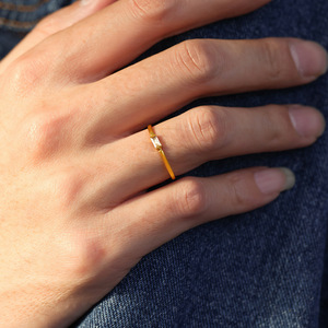 Anillo Rectangular <span class=keywords><strong>de</strong></span> Acero Inoxidable con Circonita 5A, Estilo <span class=keywords><strong>de</strong></span> Lujo Ligero, Joyería que No se Desvanece, Anillo <span class=keywords><strong>de</strong></span> Plata <span class=keywords><strong>de</strong></span> Ley 925 al por Mayor - Product Image 2