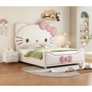 <span class=keywords><strong>Cama</strong></span> Inteligente Moderna Ajustable con Diseño de Princesa de Dibujos Animados, de Cuero Suave y con Almacenamiento, para Niños, Venta al Por Mayor - Product Image 1