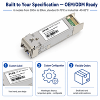 Módulo Transceptor de Fibra Única Simplex LC ZTRS de Amplio Rango de Temperatura 10G SFP+ BIDI 1270nm 1330nm para Redes de Acceso Metropolitanas