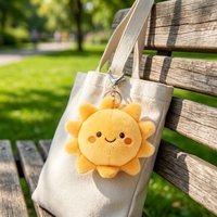 Porte-clés en peluche soleil mignon personnalisables en gros, porte-clés soleil Kawaii, superbes cadeaux pour sacs à dos, sacs à main, breloques