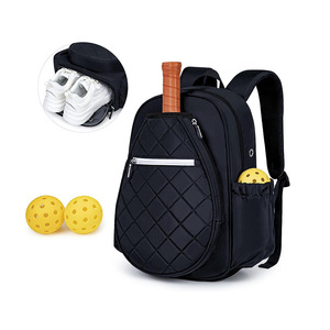 Tennis bag Pick ball bag Quilted Pick ball backpack with <b>shoe</b> compartment and waterproof pocket Pick racket bag Sports fitness - Product Image 2