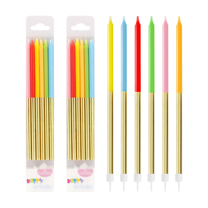 Lot de 12 bougies fines et longues écologiques pour gâteau, décorations dorées pour <span class=keywords><strong>anniversaire</strong></span>, mariage, Noël, Nouvel <span class=keywords><strong>An</strong></span> - Product Image 1