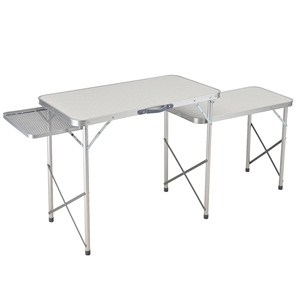 <span class=keywords><strong>Table</strong></span> en <span class=keywords><strong>aluminium</strong></span> HISPEED <span class=keywords><strong>extensible</strong></span>, pliable, légère, portable, design moderne, pour l'extérieur, le camping, la plage, le jardin, utilisation en intérieur - Product Image 2