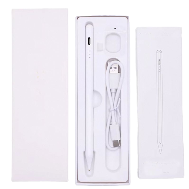 For iPad Pencil1st 2nd 3rd Aluminum Stylus Pen with Tilt Angle Sensing 13.6g White