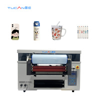 Imprimante à plat TUCAN 4060 à encre UV entièrement automatique, fonction 3-en-1 pour l'impression sur métal, bois, film DTF, autocollants, tête d'impression Epson