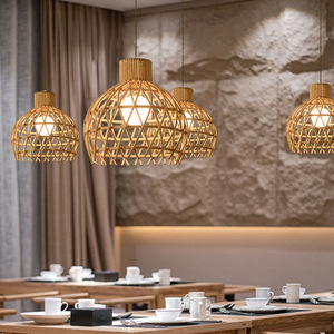 Lustre en rotin tissé à la main, 50cm, rond, couleur naturelle, lampe suspendue LED pour salon, chambre à coucher, salle à manger - Product Image 3