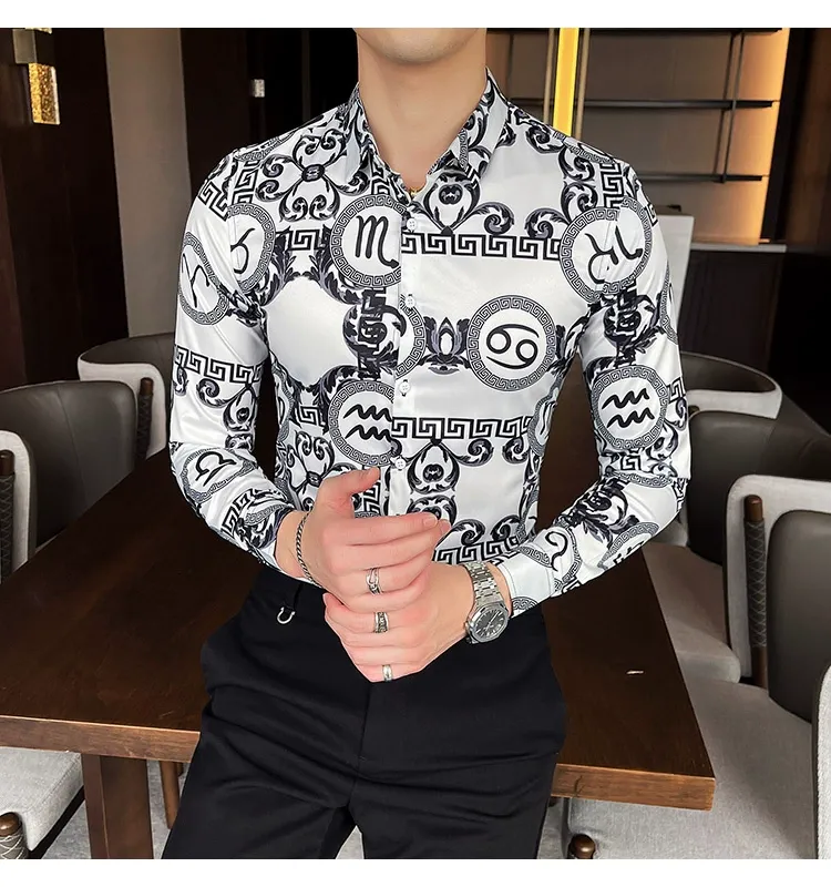 open lace back dress Men's Sequin Line Dress Shirt | Ceremonial & Party Wear